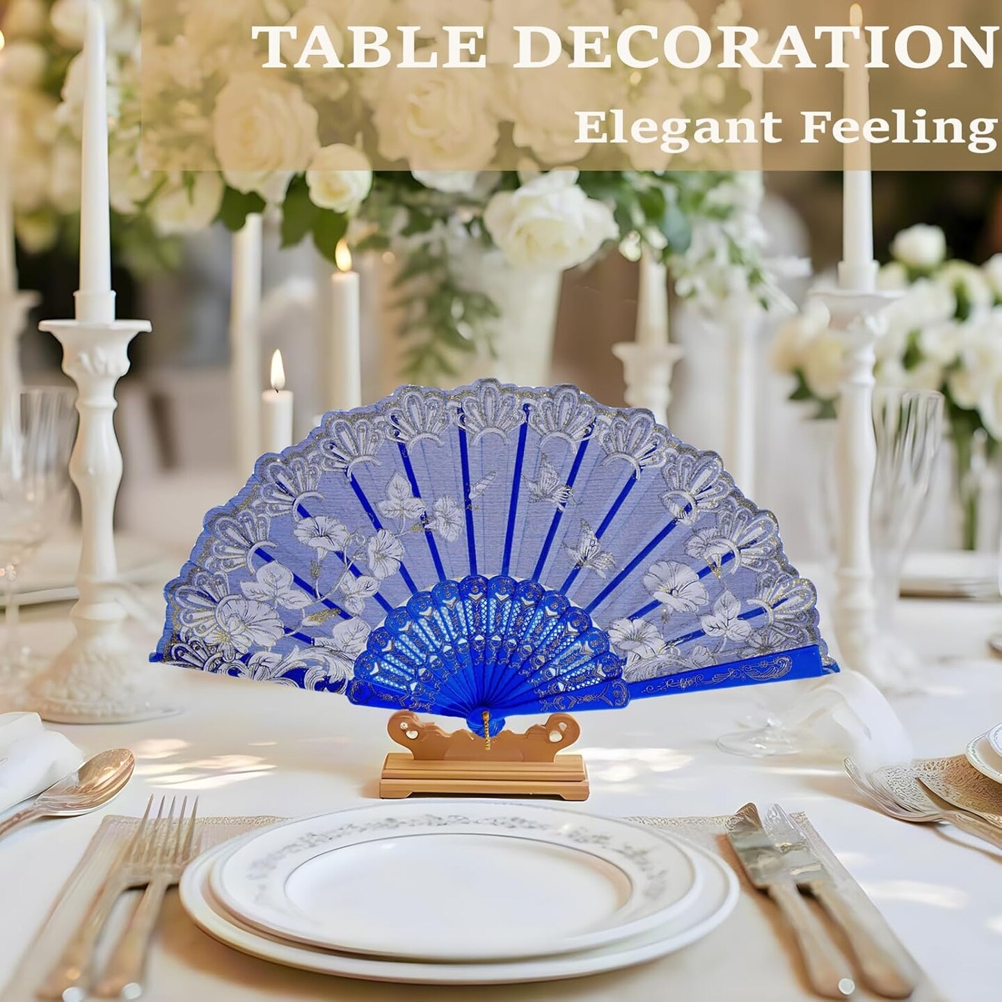 10 Pack Folding Fans – Handheld Spanish Style Fans,Bulk Hand Fans for Wedding, Tea Party, Dance