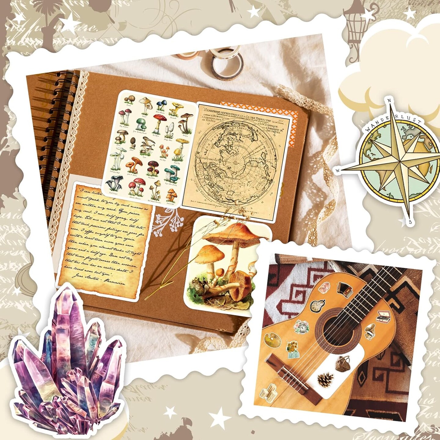 150 PCS Vintage Scrapbook Stickers