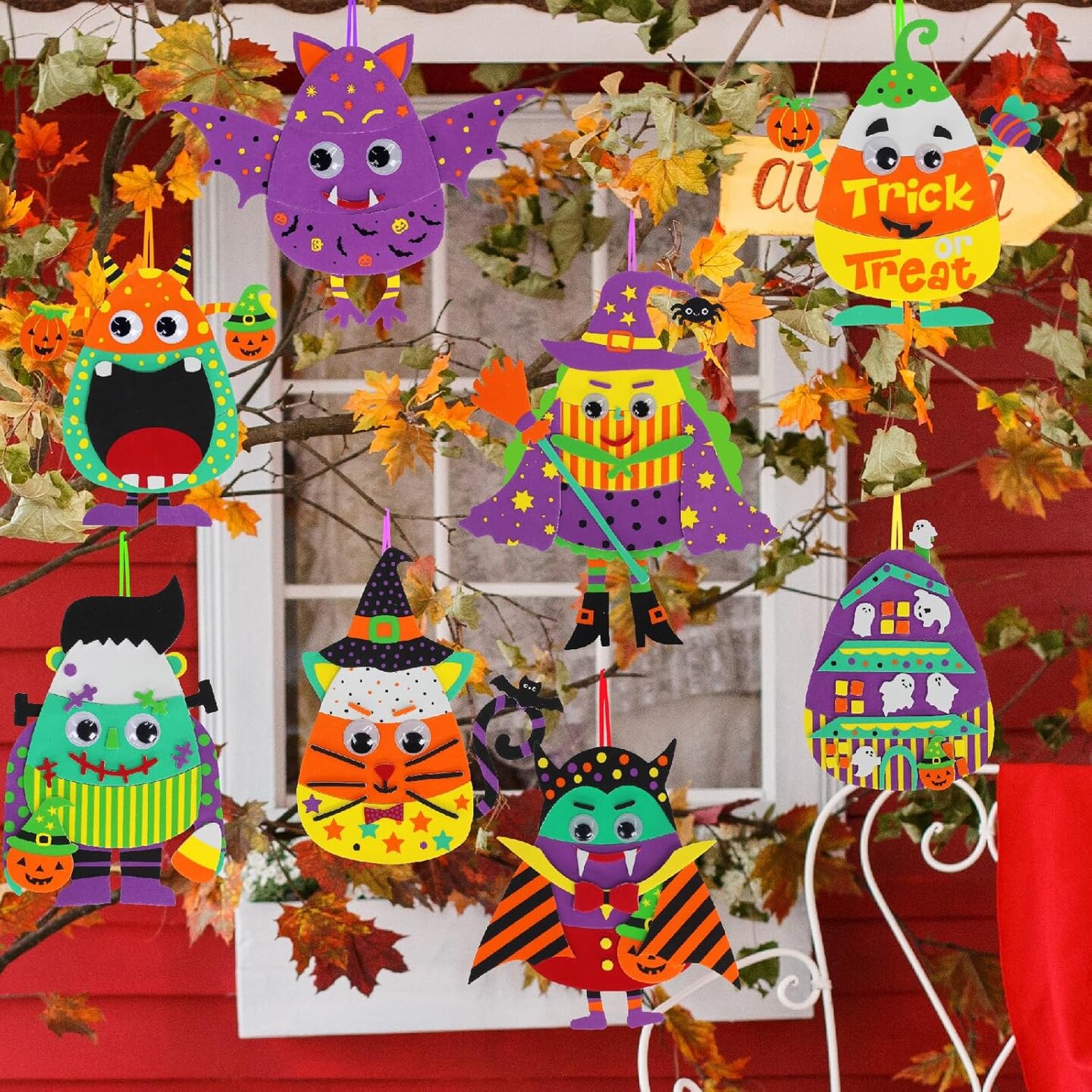 24 Sets Fall Crafts Kits - DIY Halloween Ornaments &#x26; Decorations Art Sets