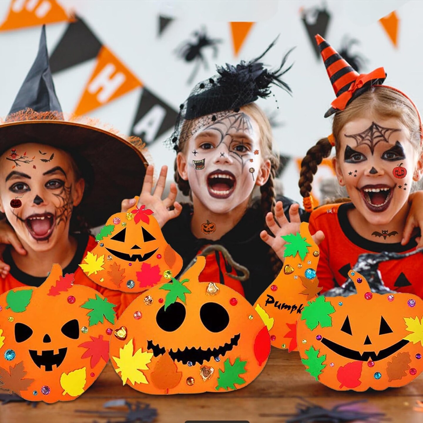 35 Pieces Halloween Foam Pumpkin Craft Kits