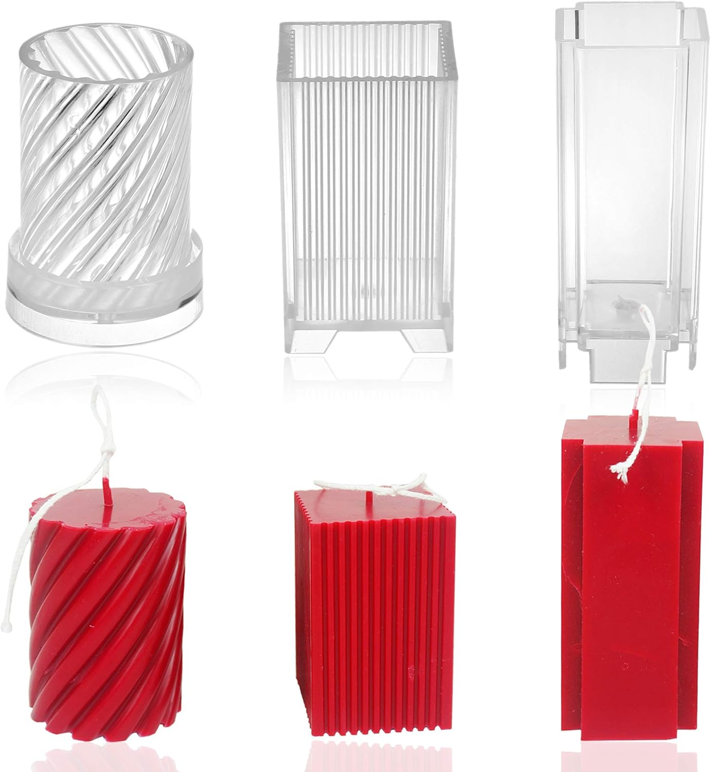 3pcs Plastic Candle Molds