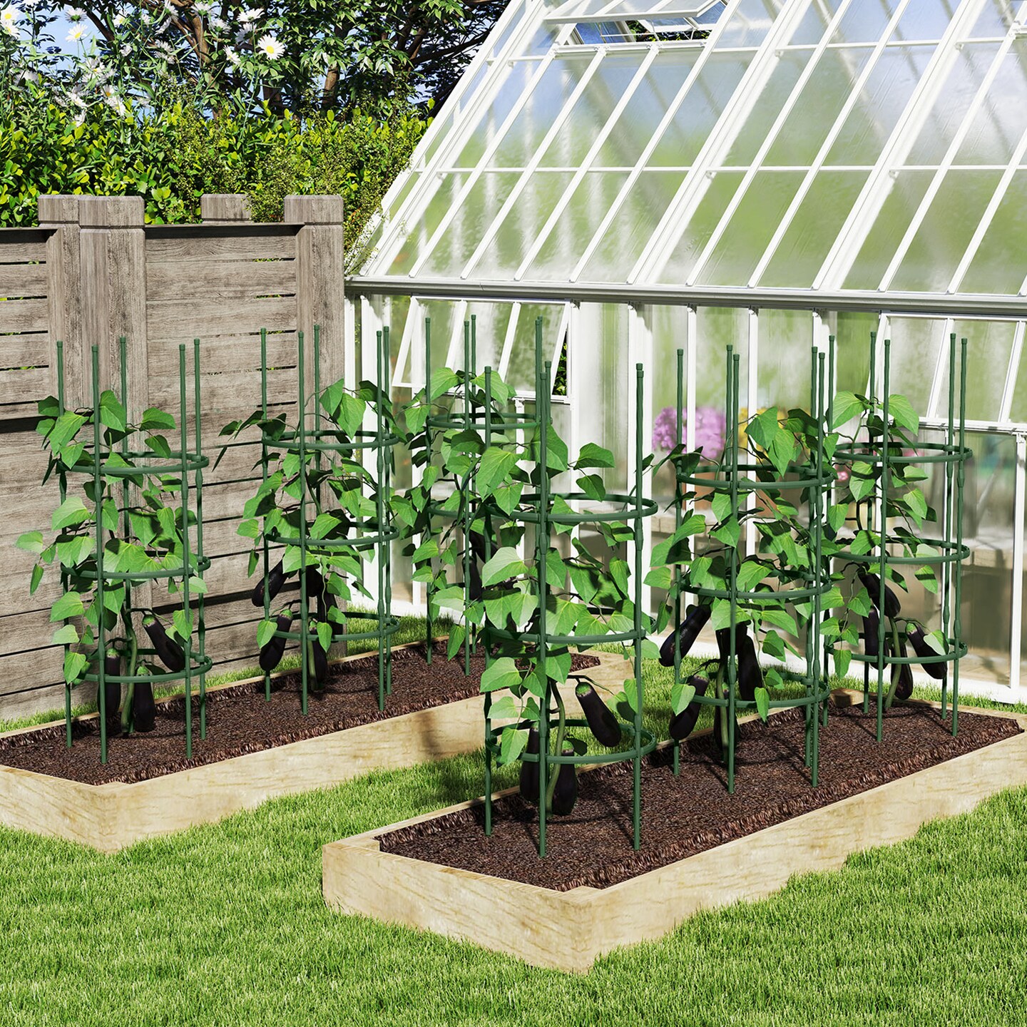 3 Pack Adjustable 60 Inch Plant Support Trellis for Climbing Plants