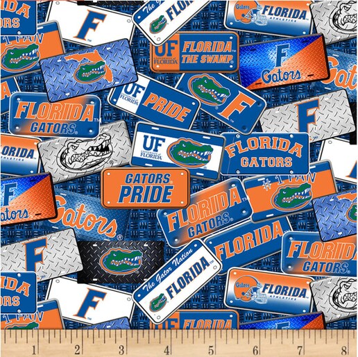 Licensed NCAA University of Florida License Plates FL-1210 Cotton Fabric by the Yard