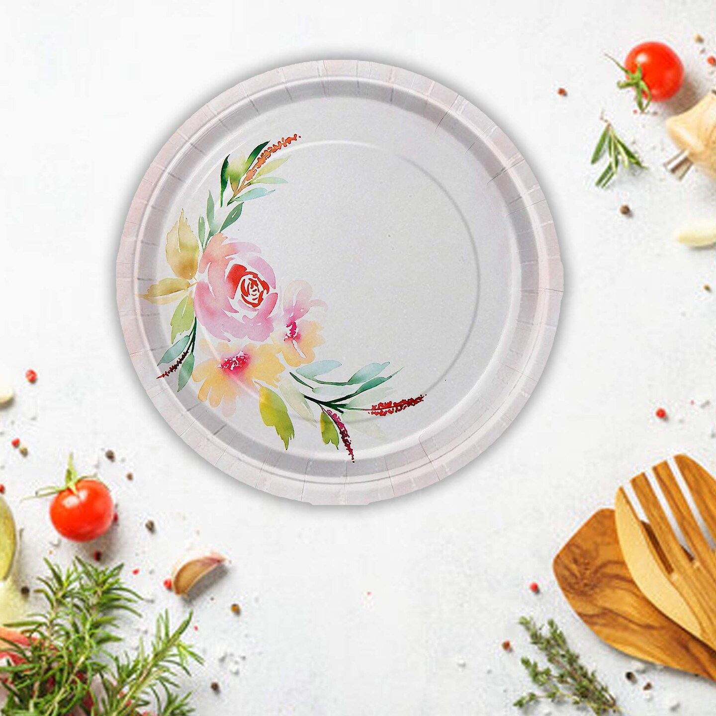 8 Count Garden Party Pastel Floral Paper Dinner Plates 10 Inch Spring Wedding