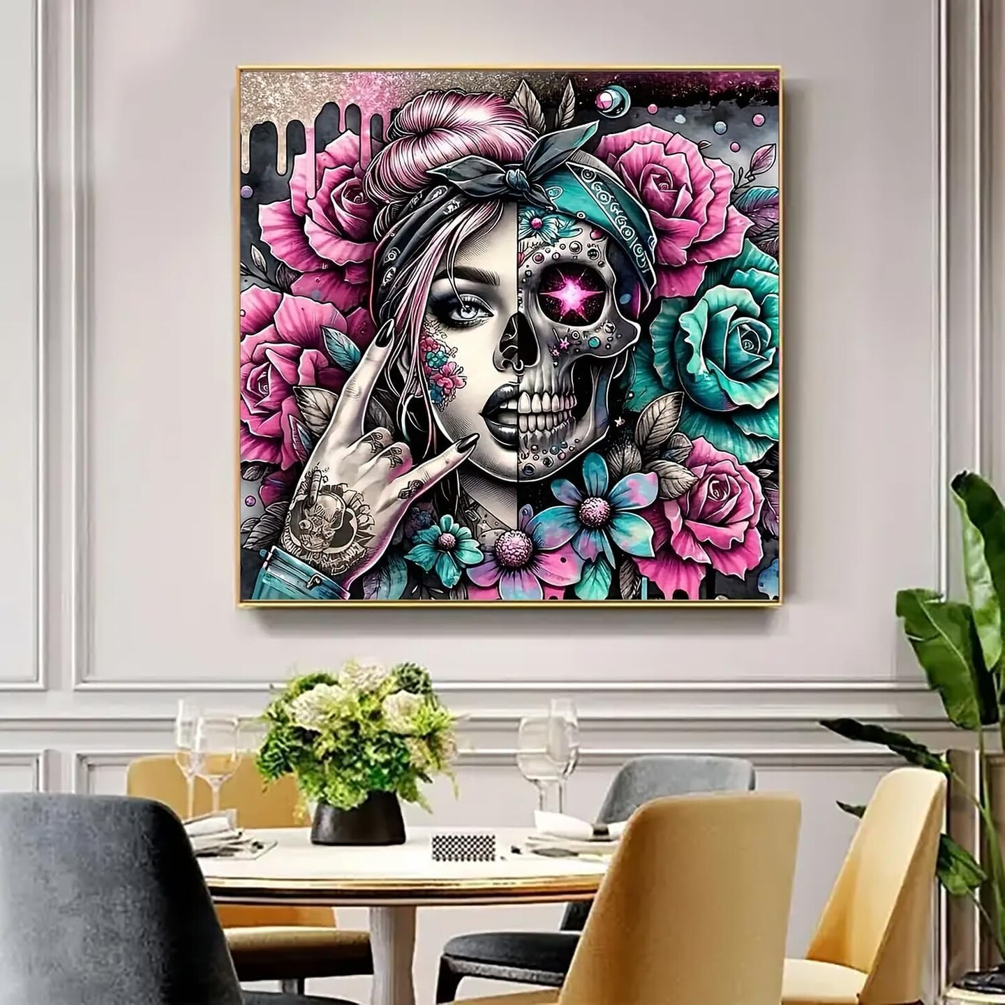 Skull Woman Flower Diamond Art Kits - 5D Diamond Painting Kits