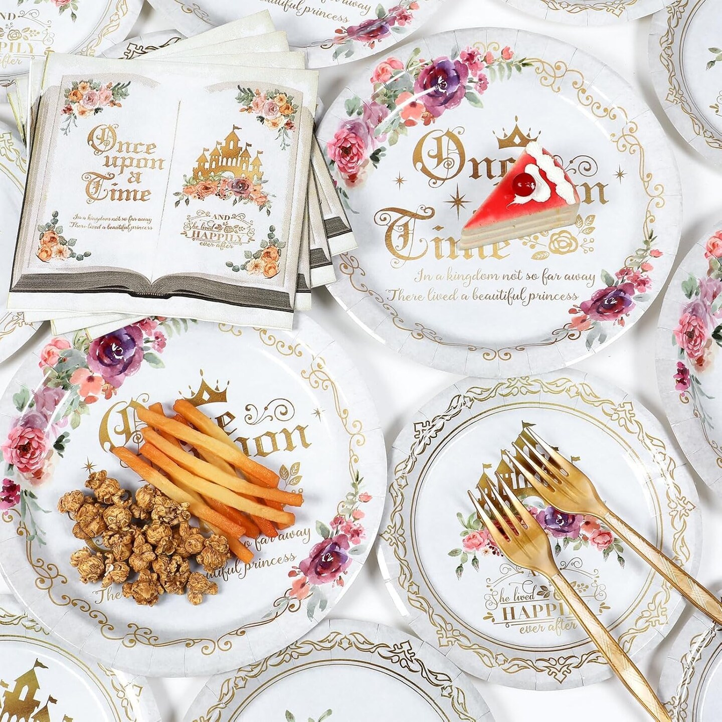 Fairytale Princess Plates and Napkins Once Upon a Time Party Tableware Set