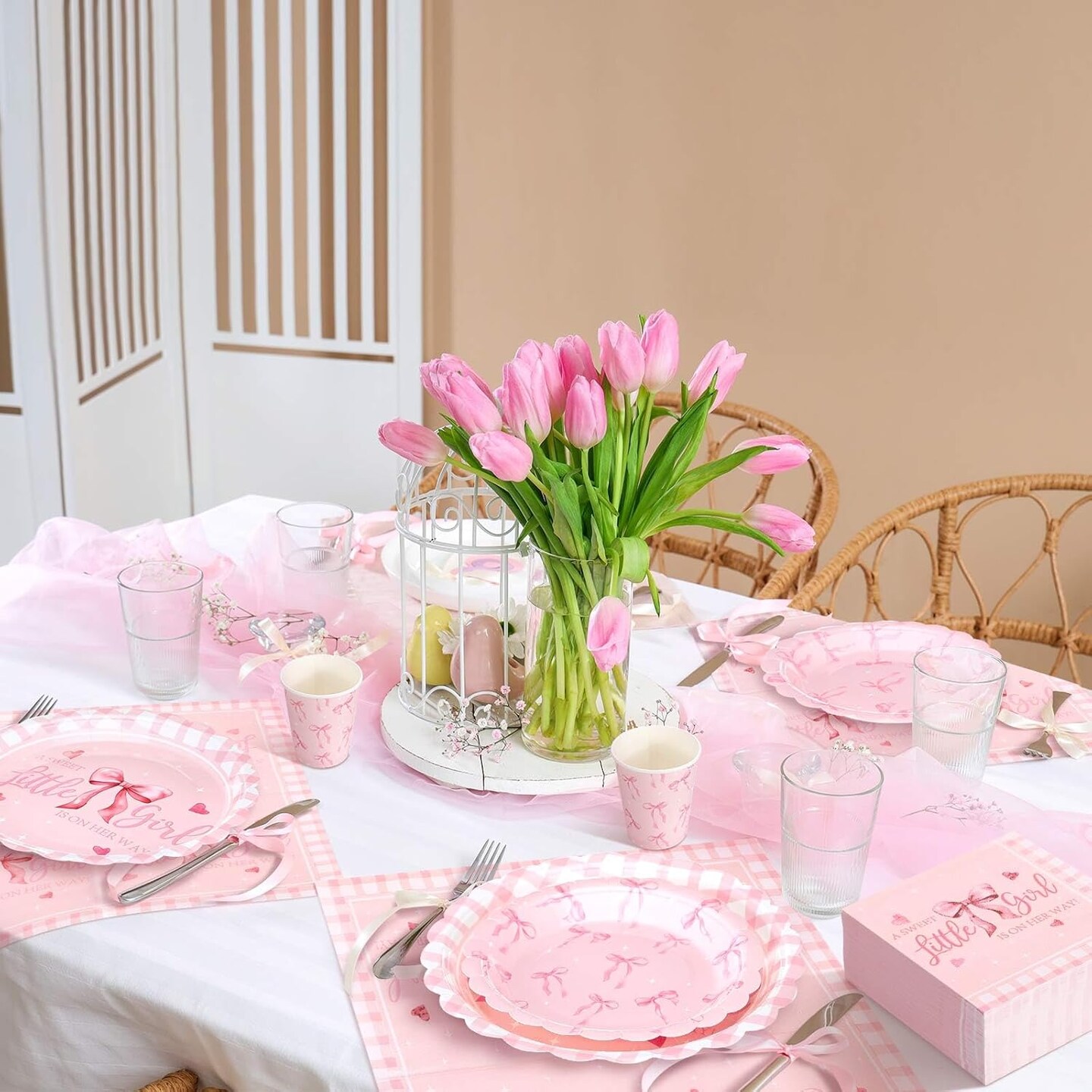 250 Pcs Little Girl Baby Shower Decorations