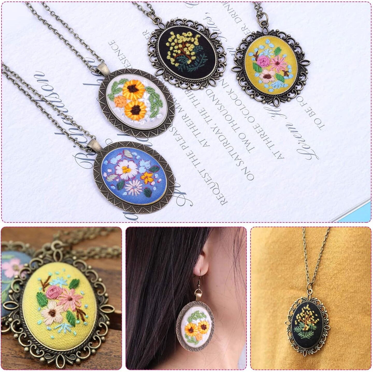 Embroidery Starter Kit with Cross Stitch Patterns