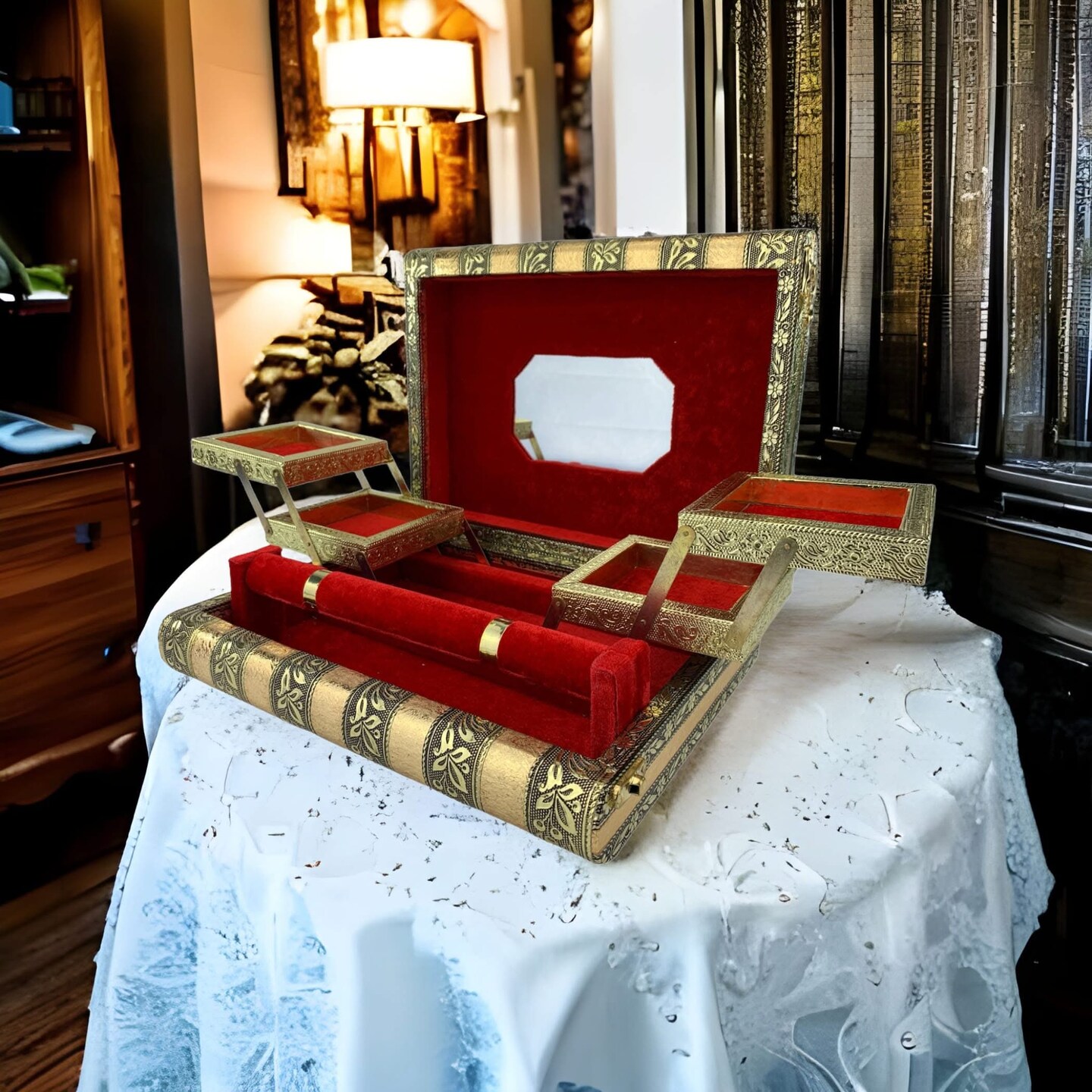 Jewelry Box, Bangle Box, Indian Pakistani Arab Wedding, Dulhan Gift, Vanity Box, Bridemaid Jewllary Box