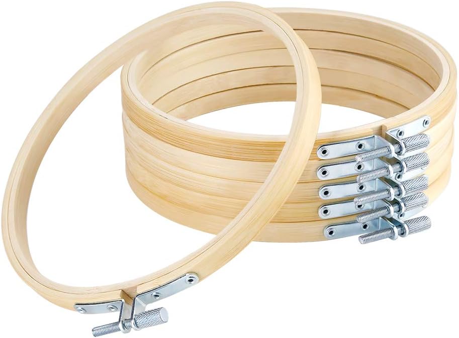 6 Pieces 6 inch/ 15cm Round Embroidery Hoops Bamboo Circle