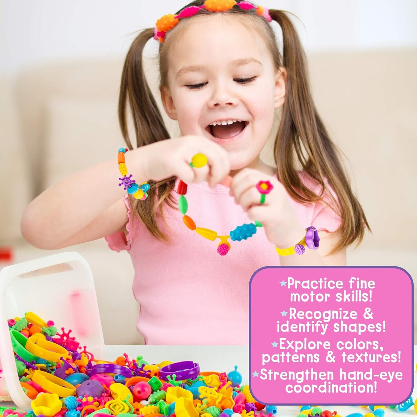 500+ Snap-Together, DIY, Bead Kit
