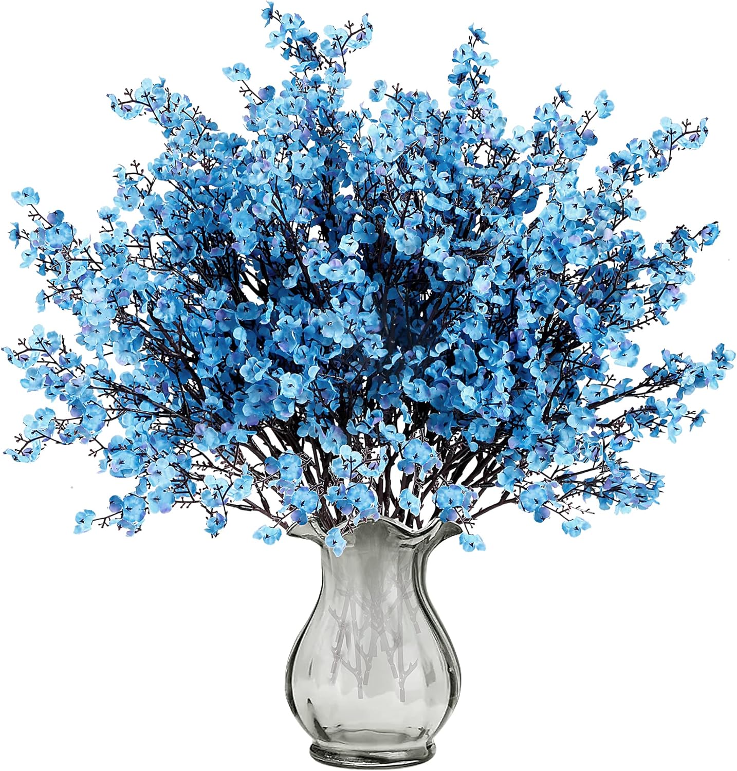 10 Pcs Babys Breath Artificial Flowers (Blue)