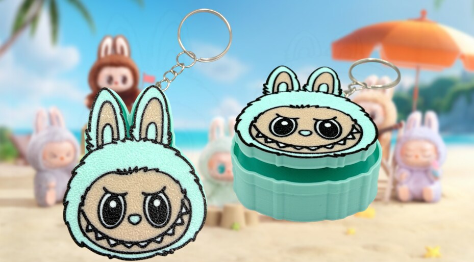 Labubu Character Fidget Clicker and Fidget Clicker Keychain