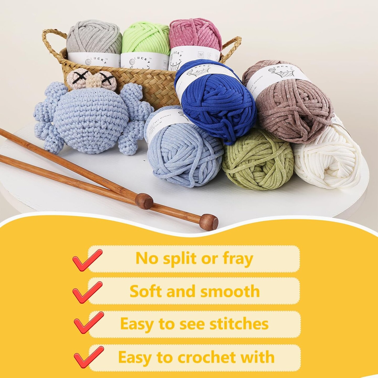 100g Yarn for Crocheting and Knitting (Pumpkin Yellow)