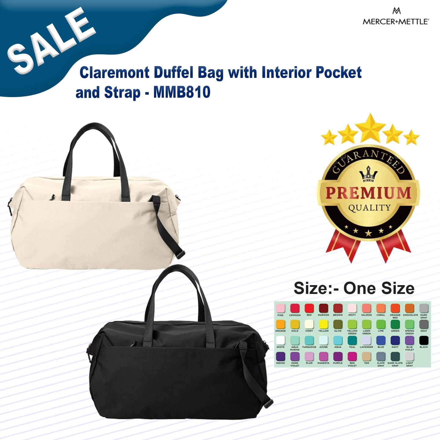 Mercer+Mettle® Claremont Duffel Bag with Interior Pocket and Strap