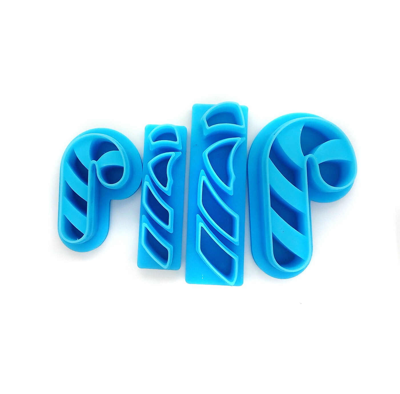 Candy Cane with Stripes Polymer Clay Cutters, 4 pc, Adorabilities