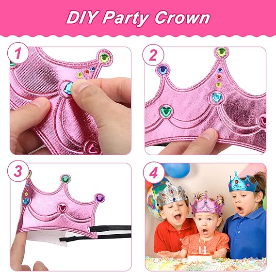 23 Pieces Foam Crowns Set, Princess Tiaras Crowns DIY