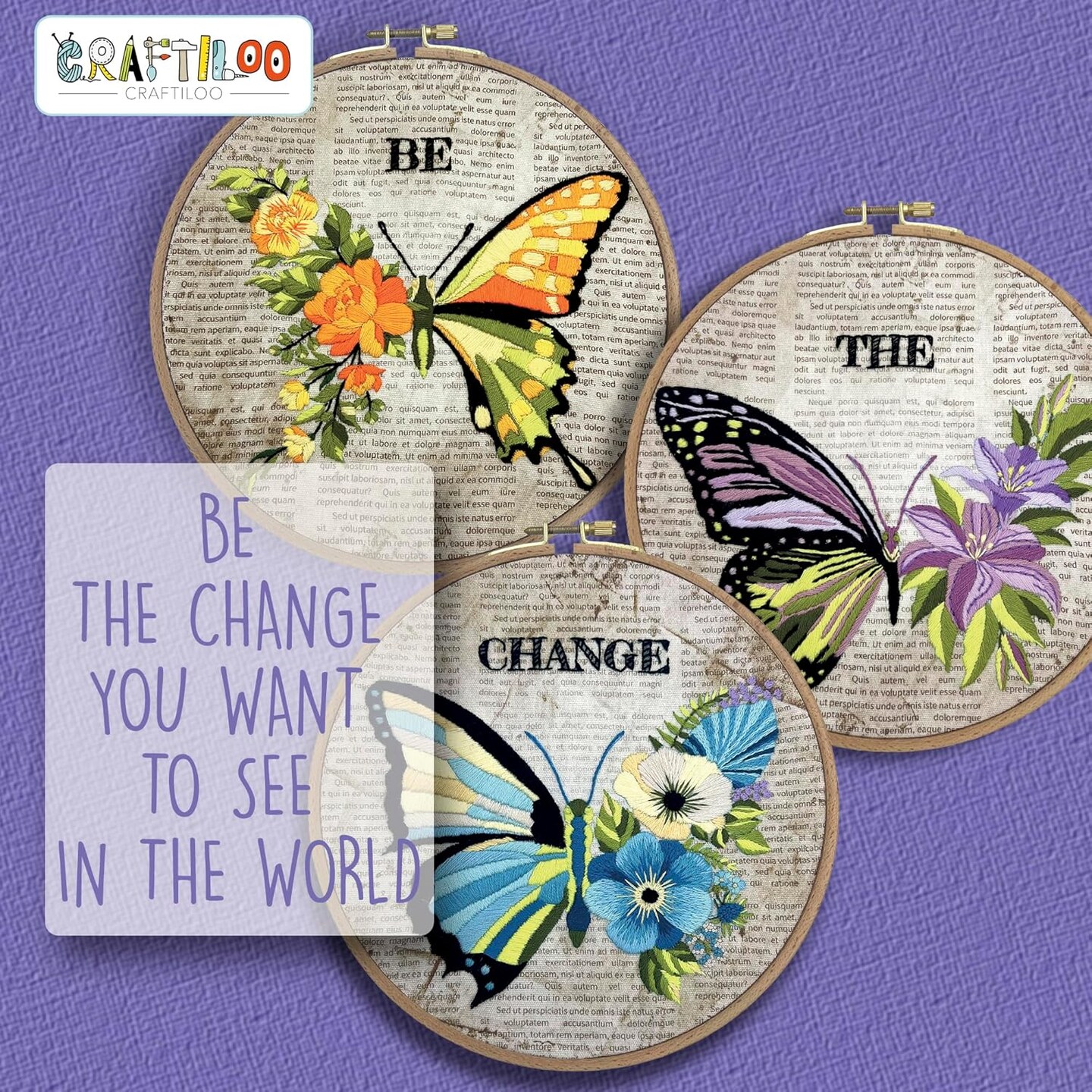 Stamped Embroidery Patterns Starter Embroidery Kit