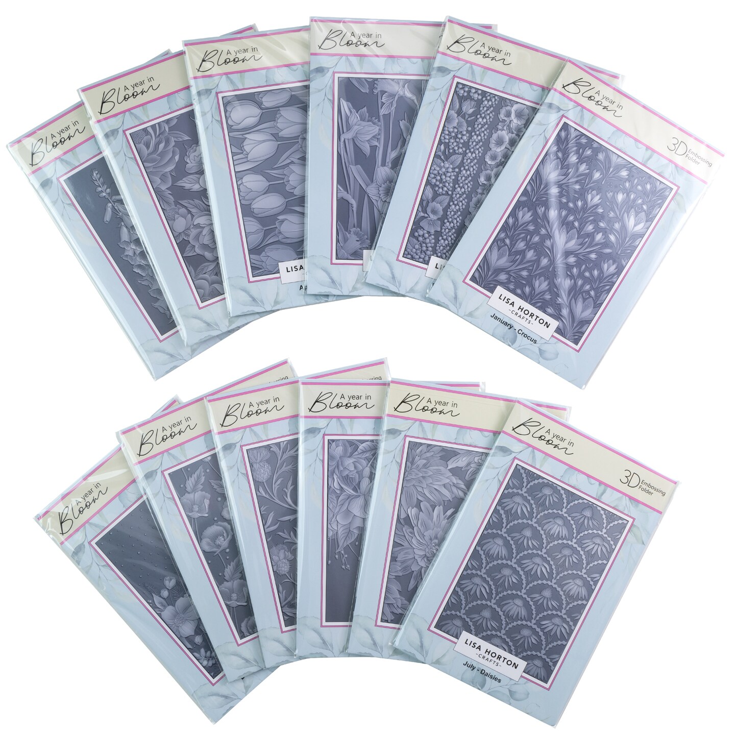 Lisa Horton Crafts Limited Edition Embossing Folders -A Year In Bloom - 2025