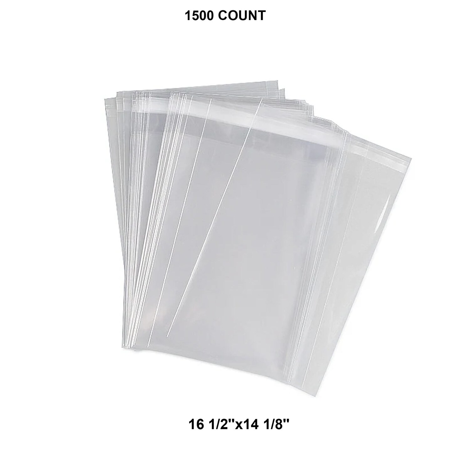 Heavy Duty Lip & Tape Self-Sealing Bags 16 1/2" x 14 1/8" 1.6 mil