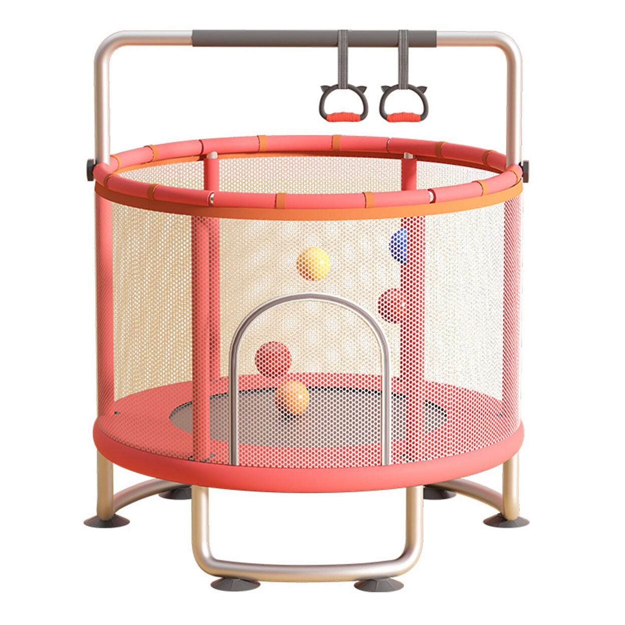 Adjustable Baby Toddler Trampoline With Basketball Hoop Swing Sandbag Ocean Balls 440Lbs Toddler Trampoline With