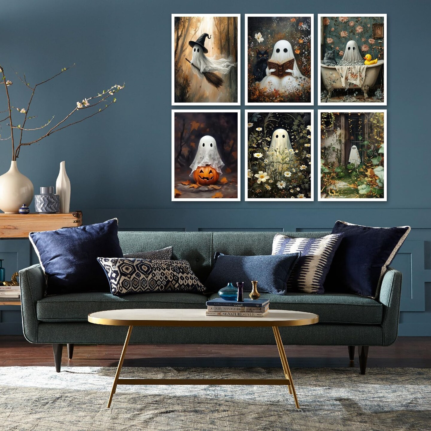 6-Pack Halloween 5D Diamond Painting Kits for Adults – Ghost Design, Beginner-Friendly Full Drill DIY Gem Art, 12×16 Inch Wall Decor 16 x 12 x 0.12 inches