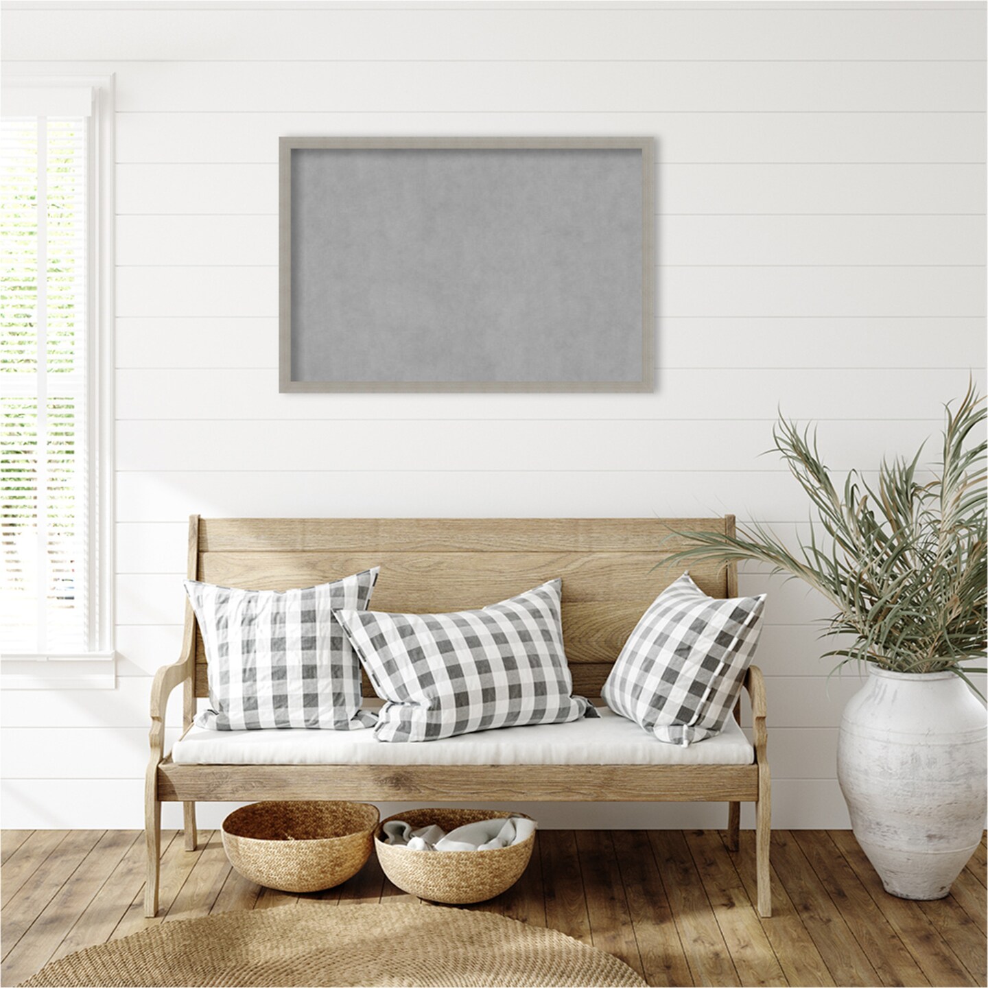 Woodgrain Stripe Wood Framed Magnetic Board