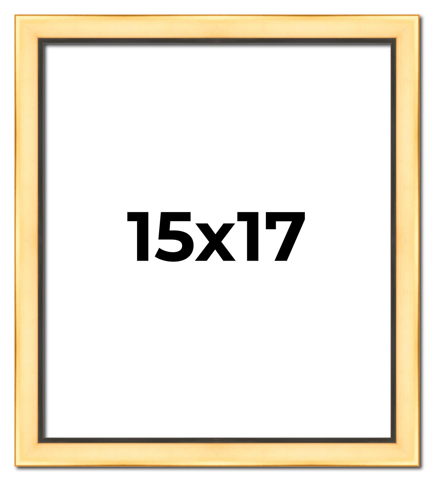 15x17 Simple Gold Picture Frame - UV Acrylic, Foam Board Backing, Hanging Hardware