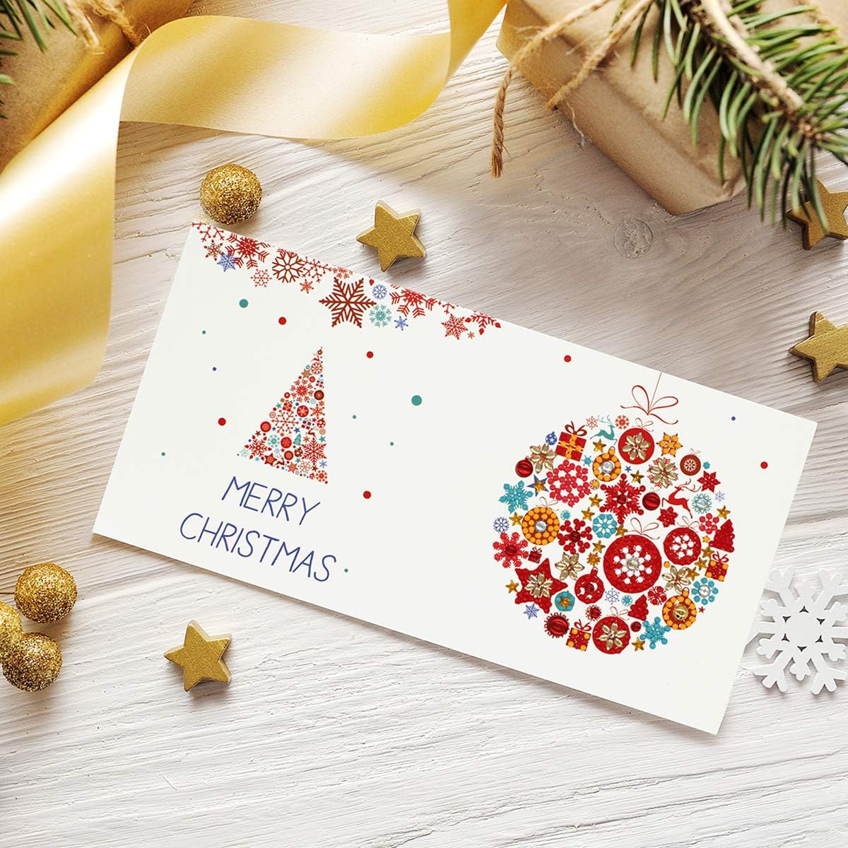 DIY Christmas Cards Diamond Painting Greeting Cards Kits Xmas Cards Paint by Number Holiday Cards for Holiday &#x26; Gift-Giving - 8 Pack