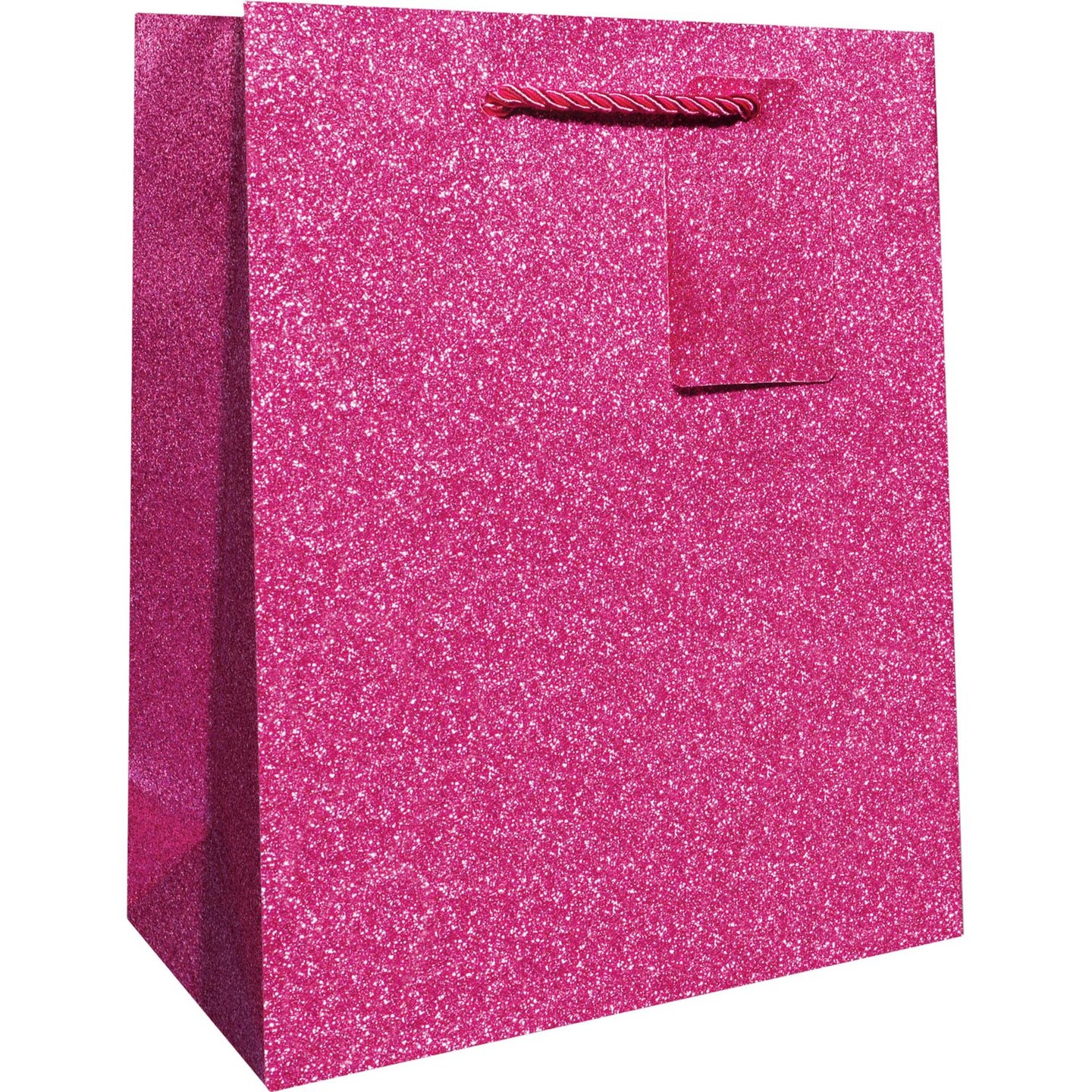 Pack/6: Magenta Sparkle Gift Bag - 8 x 4 x 10&#x22;