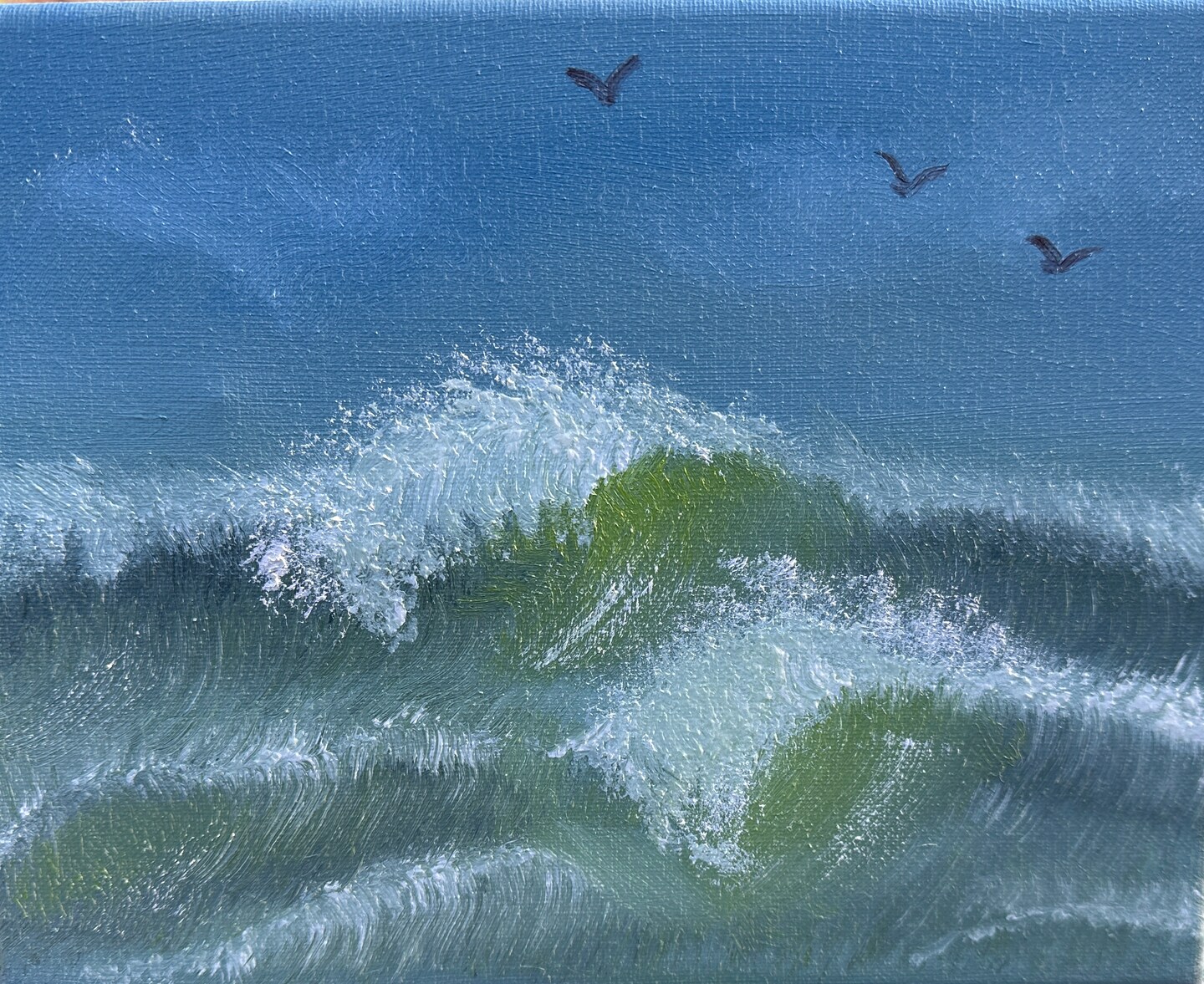 Ocean waves, seascape, original oil painting