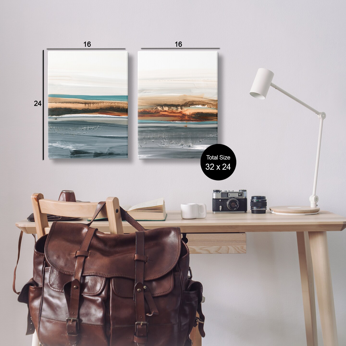 Stupell Industries Coastal Beach Impression 2pc Canvas Wall Art Set Design by Ethan Harper