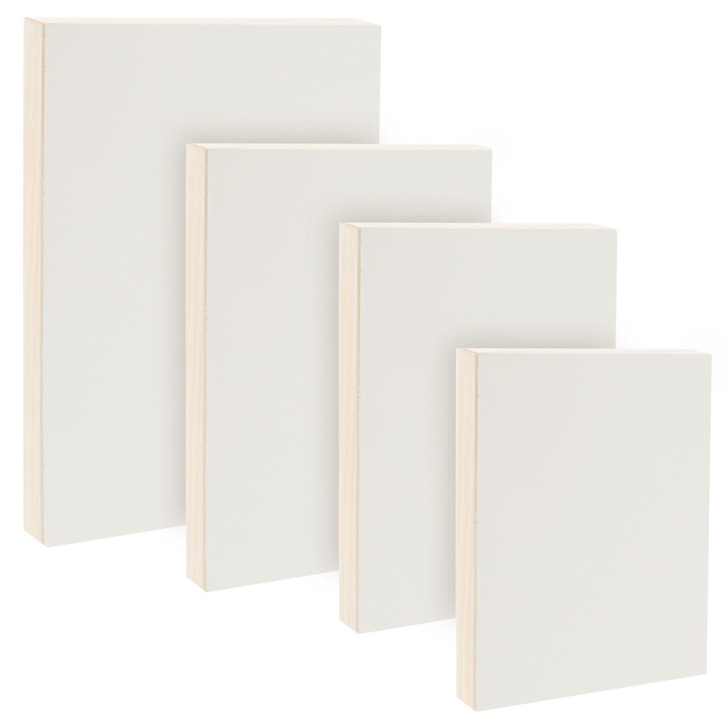 Da Vinci Pro Resist-Grip Coarse Textured Gesso Board, 4 Small Variety Rectangles, 3/4" Depth Art Boards for Painting, White Acrylic Polymer with Quartz Sand, Warp-Resistant Cradled & Sealed MDF Panel