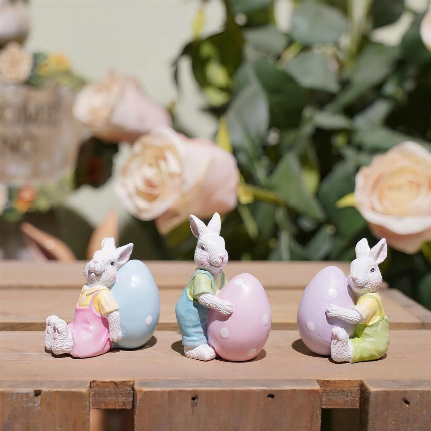 Spring Easter Bunny Eggs Decoraion - Cute Bunny Easter Decorations for The Home/Spring/Weddings Set of 3