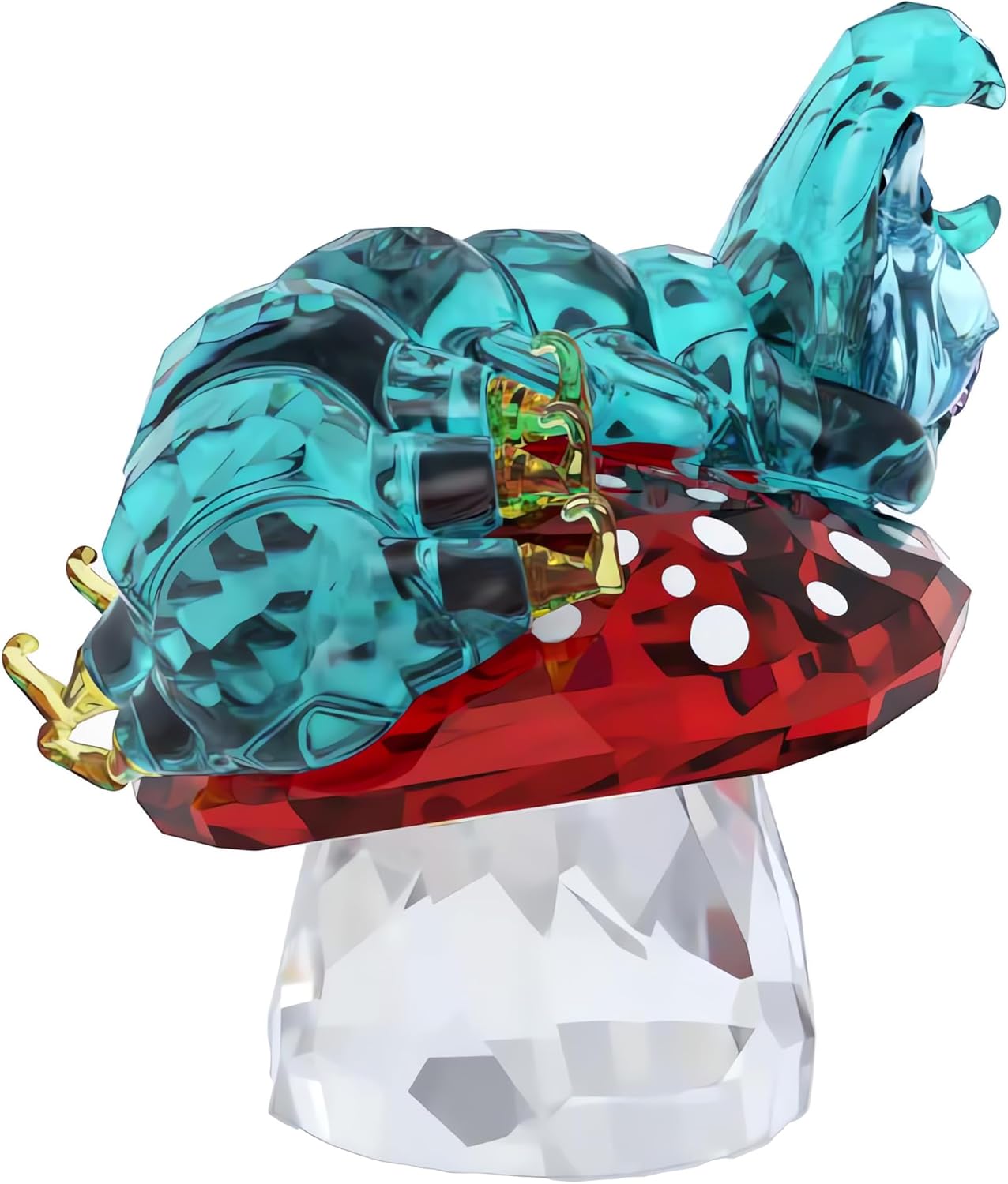 Alice In Wonderland Crystal Figurine Caterpillar, Multicolored Crystals with Metal Accents, Part of the Swarovski Alice in Wonderland Collection
