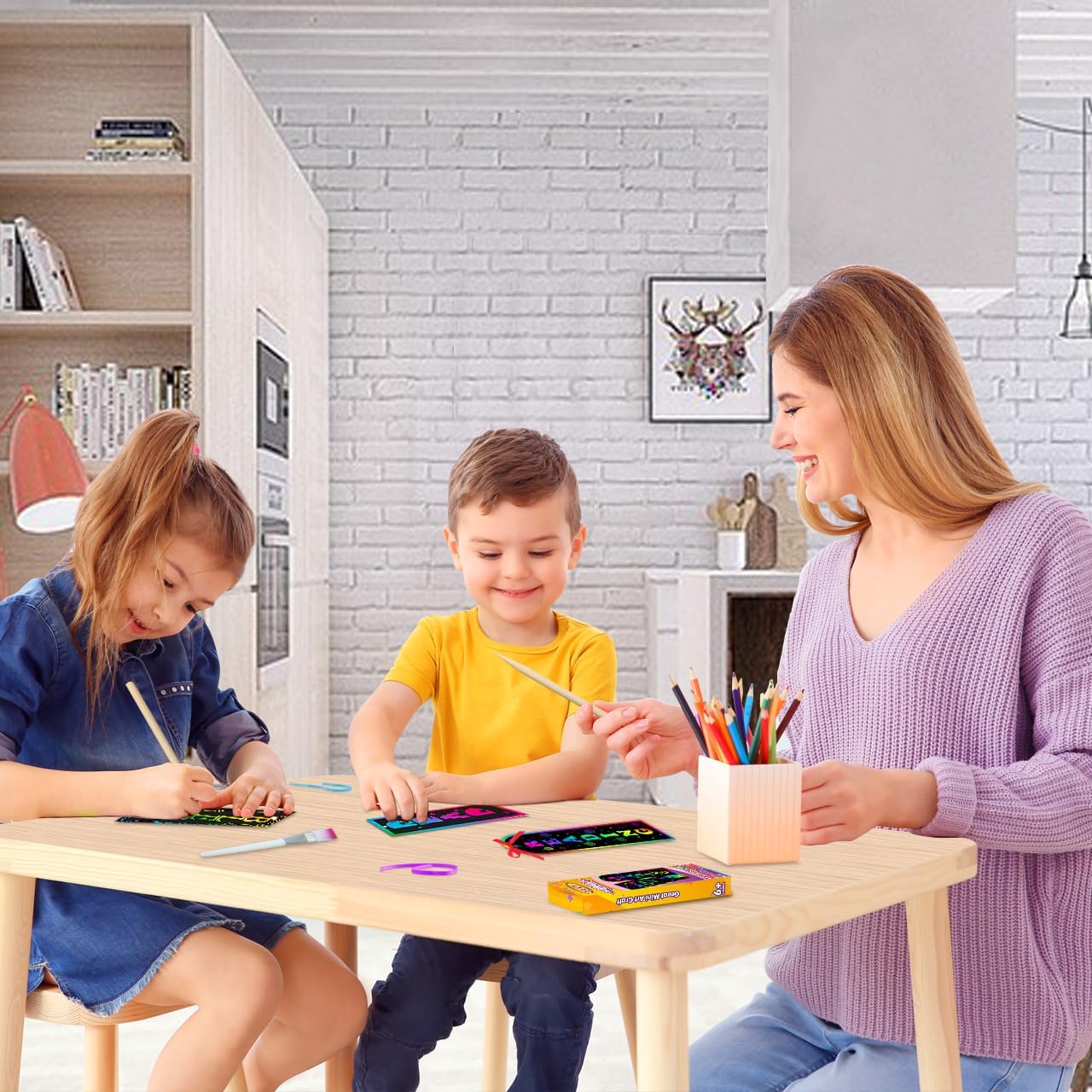 Scratch Art Bookmarks for Kids – 36-Pack Rainbow DIY Bookmark Craft Kit with Styluses & Ribbons, Perfect for Party Favors, Goodie Bags & Classroom Gifts