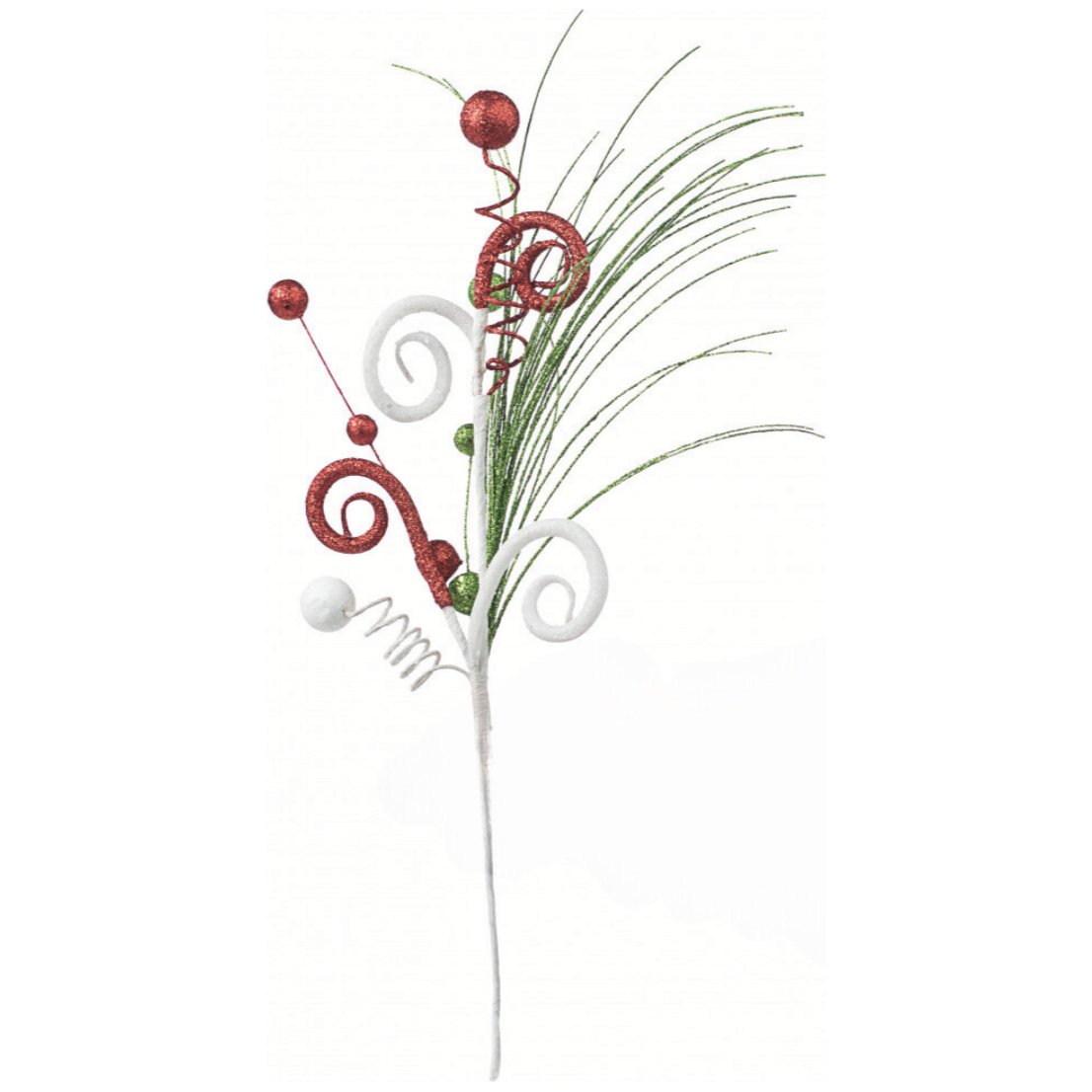 18&#x22; Glitter Curly Ball Pick: Christmas