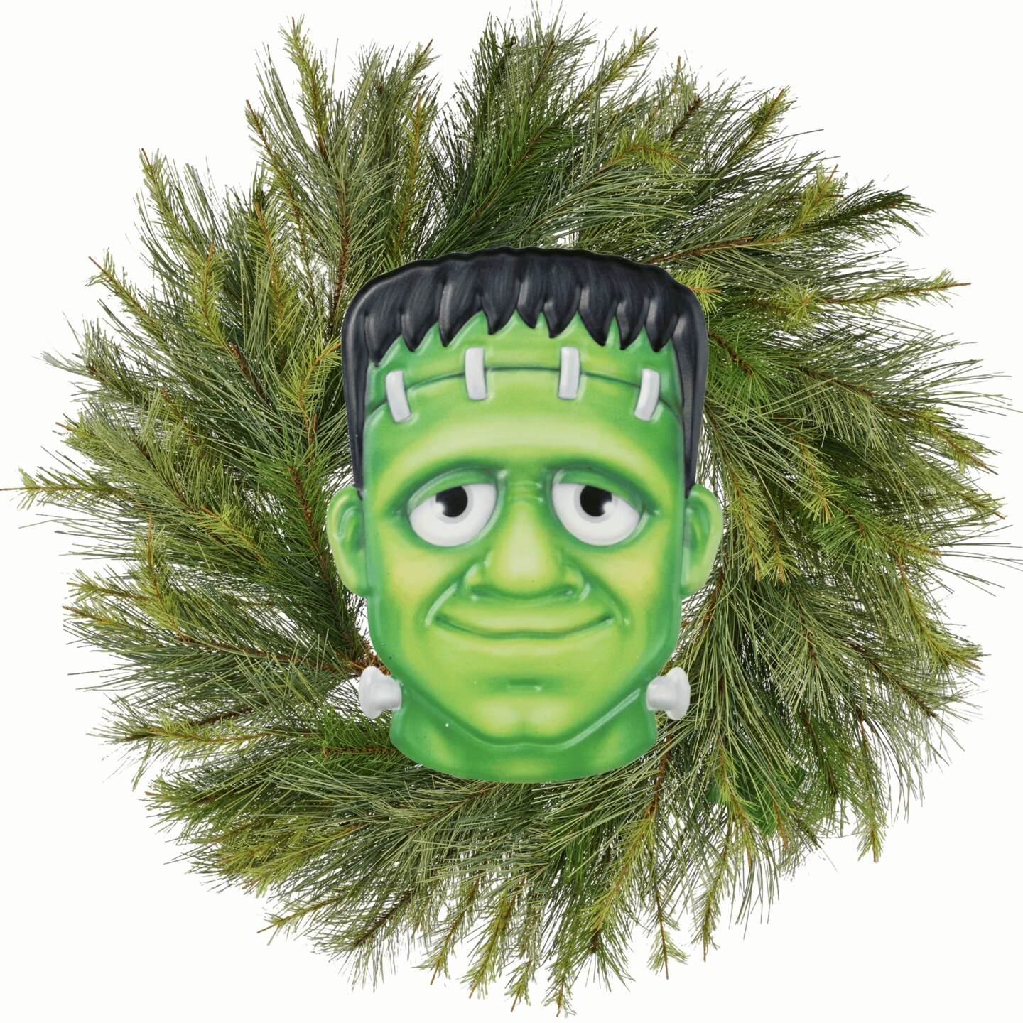 12&#x22; Metal Embossed Sign: Frankenstein (Green)