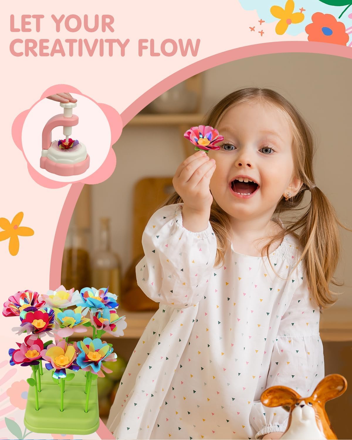 Fabric Flower Crafts Toy &#x2013; DIY Art Kit for Kids