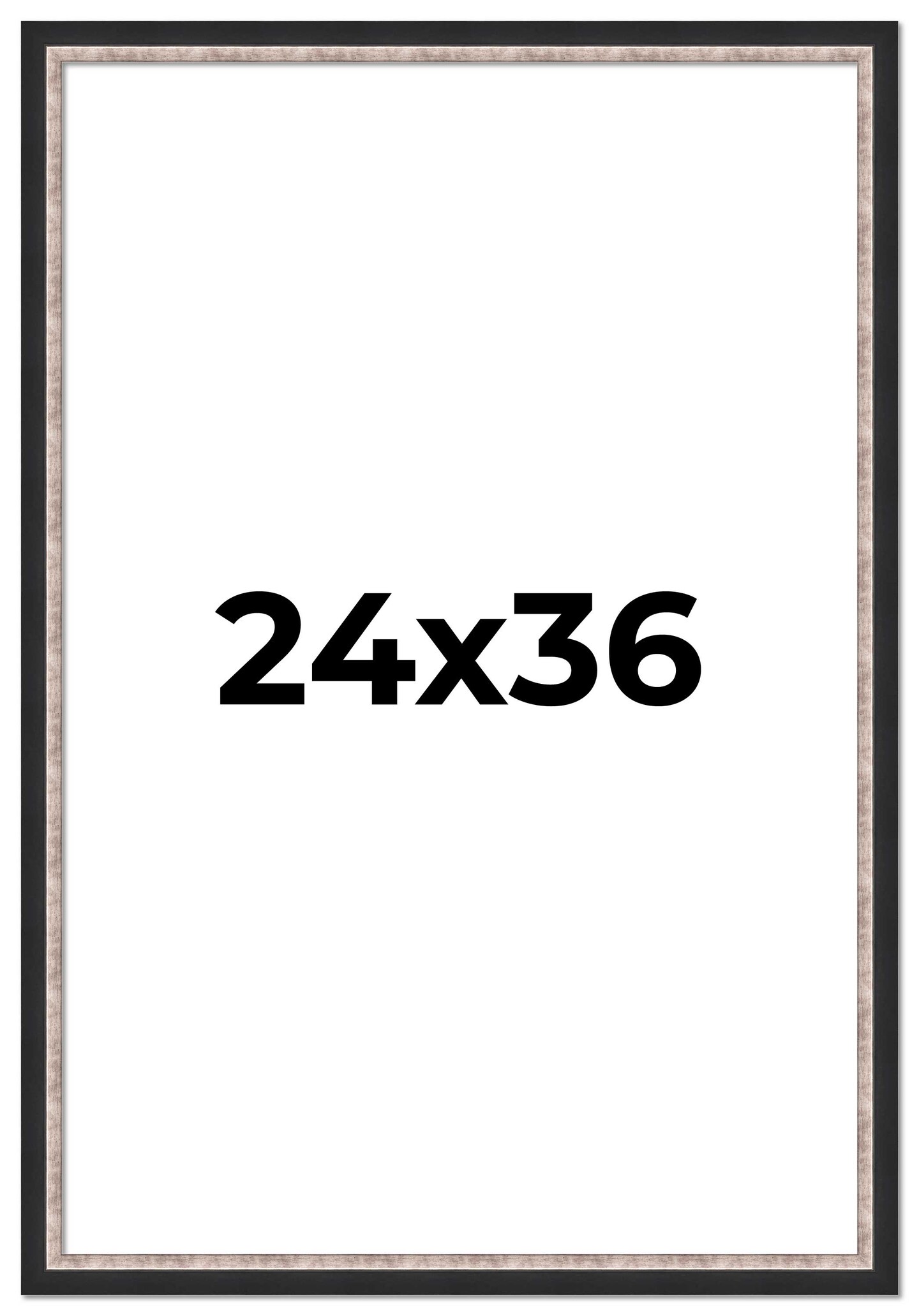 24x36 Simple Silver Picture Frame - UV Acrylic, Foam Board Backing, Hanging Hardware