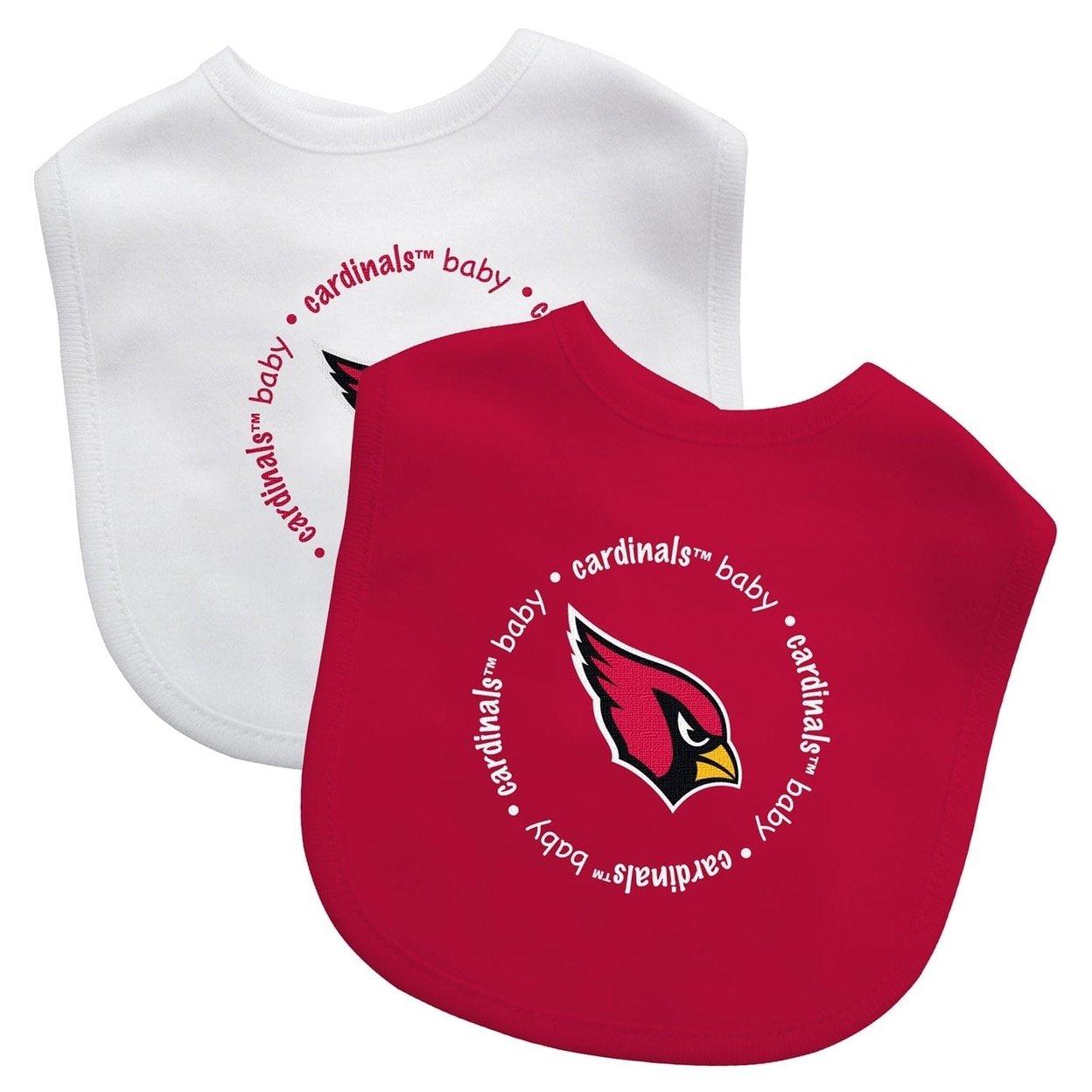 Arizona Cardinals Baby Bibs 2-Pack Cotton With Embroidered Logo Easy Clean