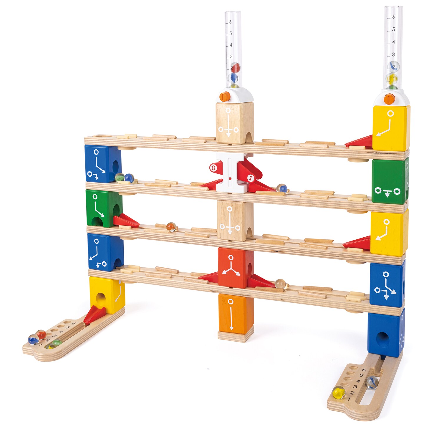 Hape: Quadrilla Basic Coding Set - 102 pc Wooden Marble Run Construction, Block &#x26; Marble Building Set, Customizable Build, STEM Toy, Kids Ages 6+