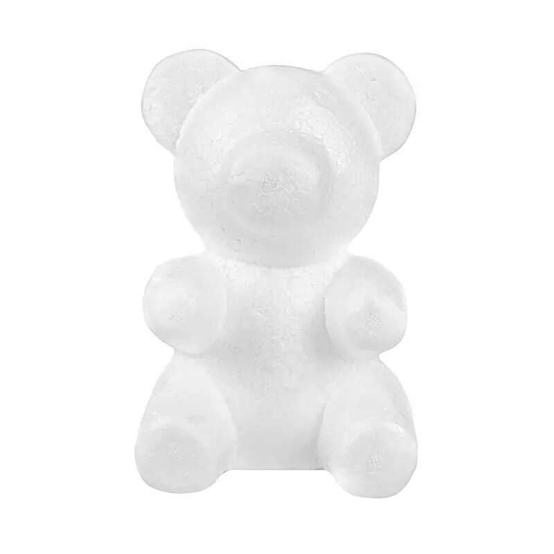 2 White 7&#x22; tall 3D Bear Craft Foam DIY Arts Party Decoration Event Supplies