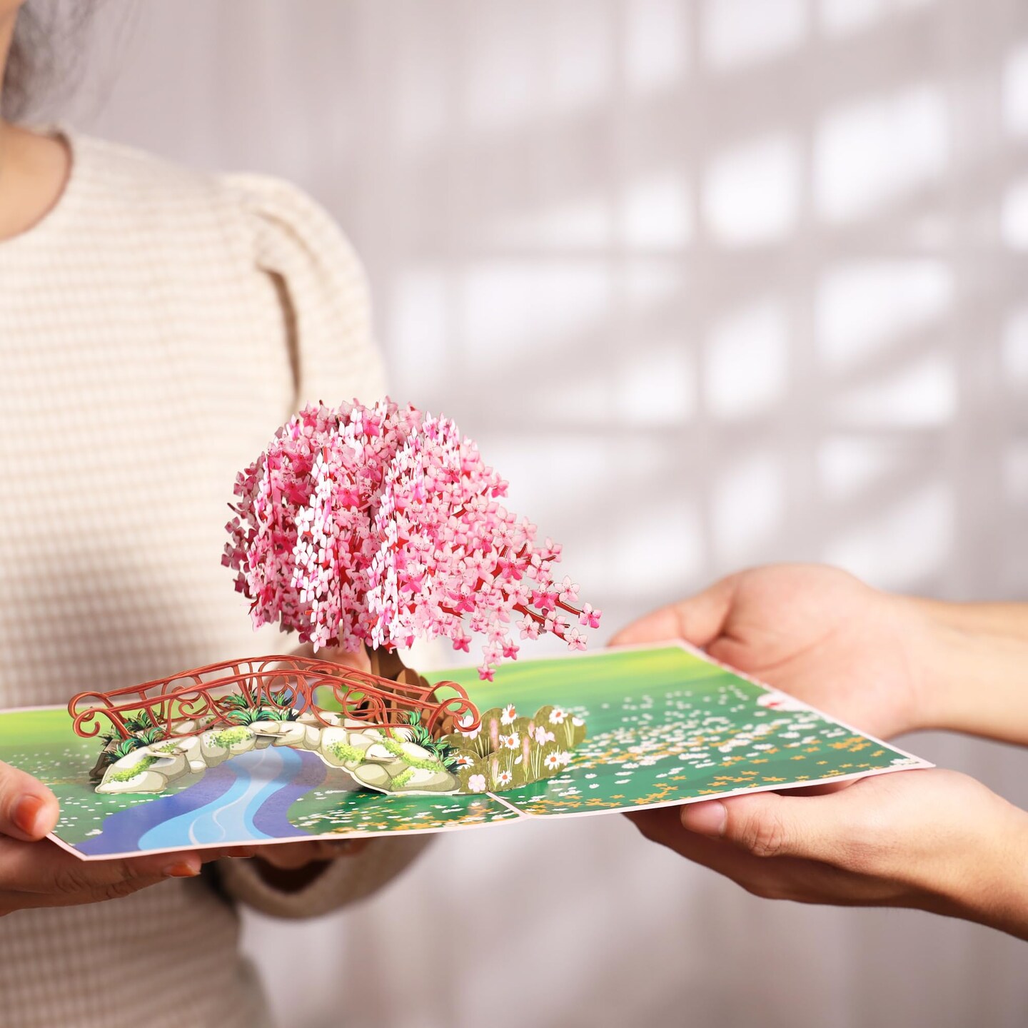 Pop Up Flower Birthday Cards, Cherry Blossom Tree 3D Pop Up Birthday Cards, Thank You Card 6x 8&#x22;, Anniversary Card, Mother&#x27;s Day Card, Valentines Card All Occasion for Women, Wife, Mom, Grandma, Her