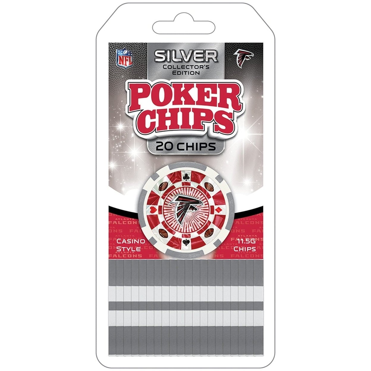 Atlanta Falcons 20 Piece Poker Chips Collectible Casino Style Fine