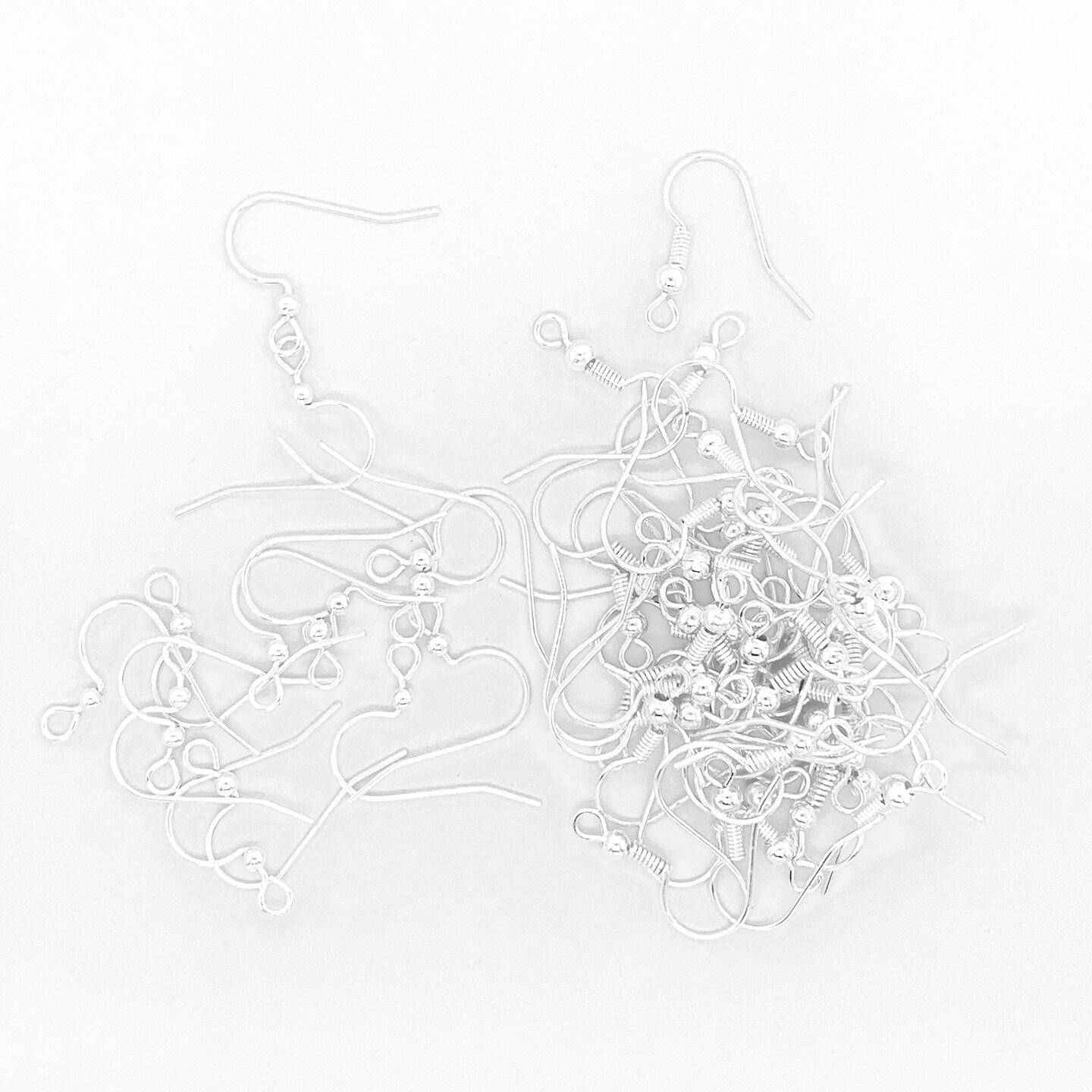 Silver Classic Ear Wire Earring Hooks 55pc Assortment