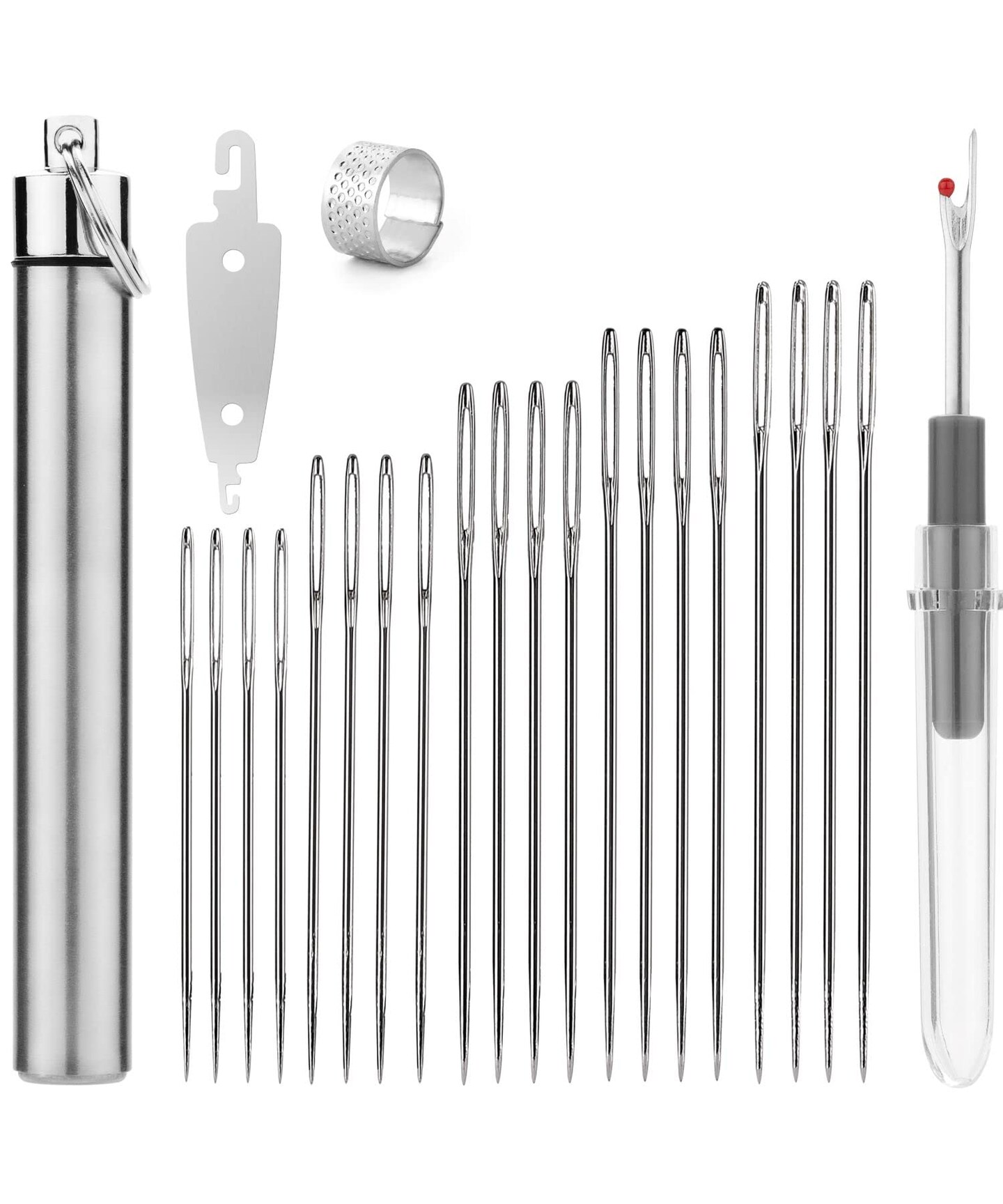 Mr. Pen- Large Eye Needles for Hand Sewing, 25 pcs, Assorted Sizes with Aluminium Storage Tube, Sewing Needles, Needles for Sewing, Embroidery Needles for Hand Sewing, Big Eye Hand Sewing