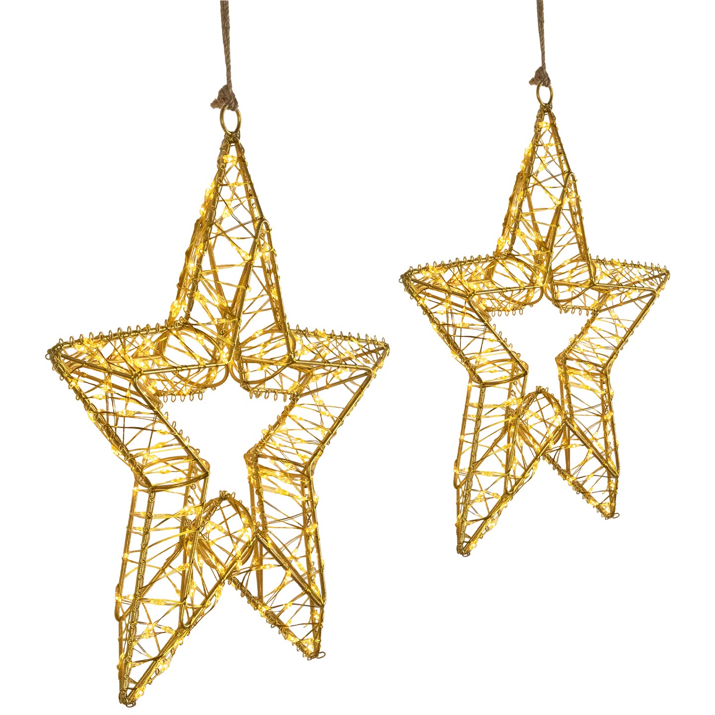 Northlight LED Lighted Stars Outdoor Christmas Decorations - 18&#x22; - Gold - Set of 2