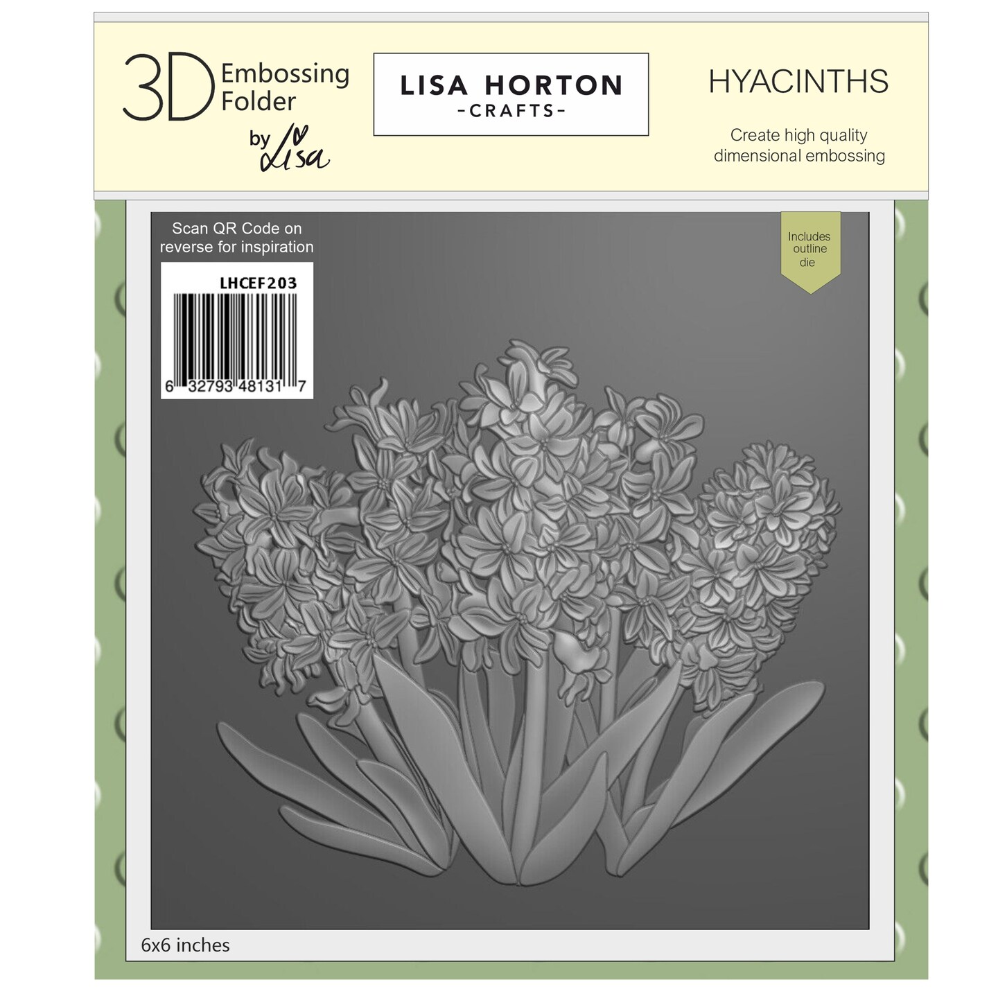 Lisa Horton Crafts Embossing Folder And Die 6"X6"-Hyacinths