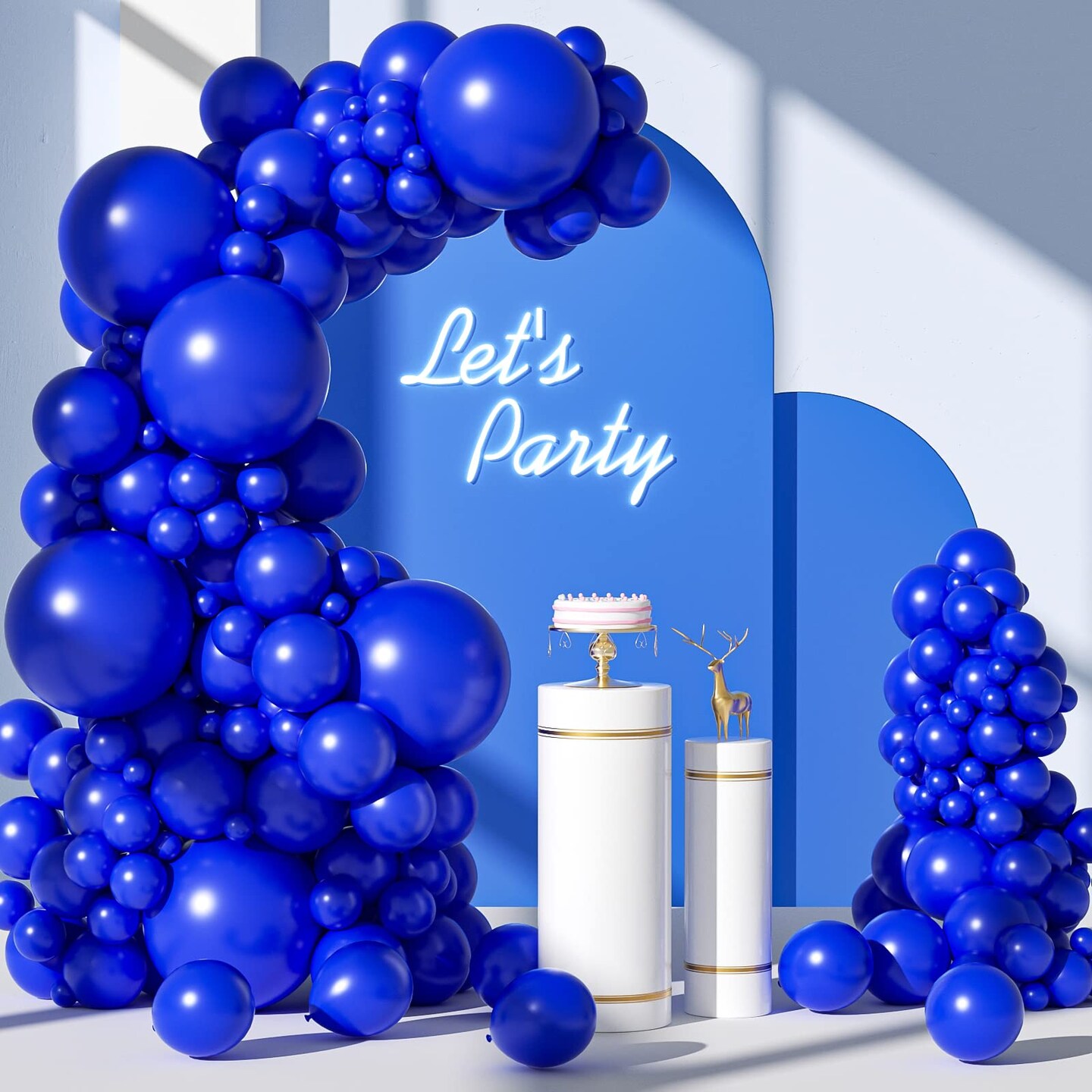 FOTIOMRG 110pcs Royal Blue Balloon Garland Arch Kit, 18 12 10 5 inch Royal Blue Latex Balloons Different Sizes Pack for Birthday Graduation Baby Shower Baseball Nautical Wedding Party Decorations 395012212217774088